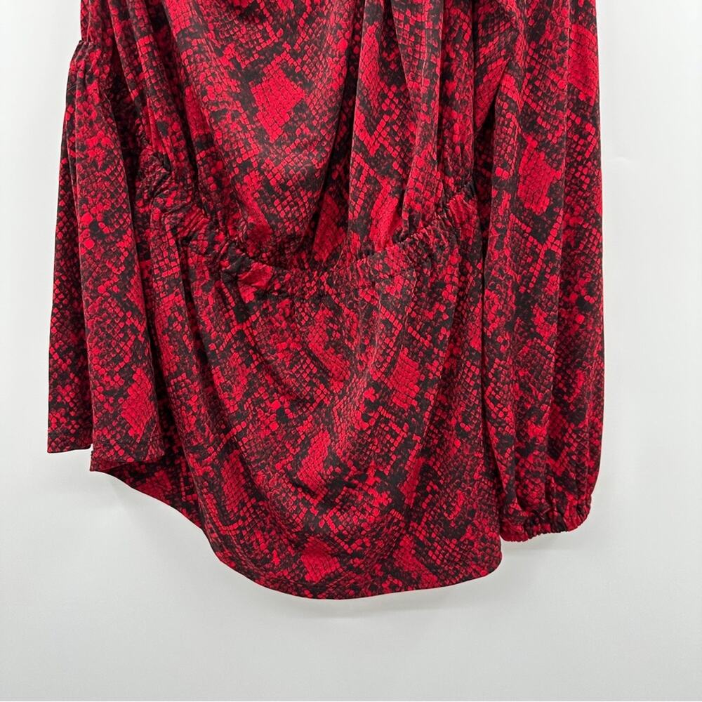 Michael Kors Red Snake‎ Python One Shoulder Long … - image 4